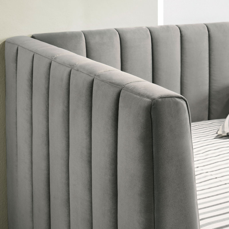 Lit de jour simple en flanelle de largeur Araujo 81,88 po