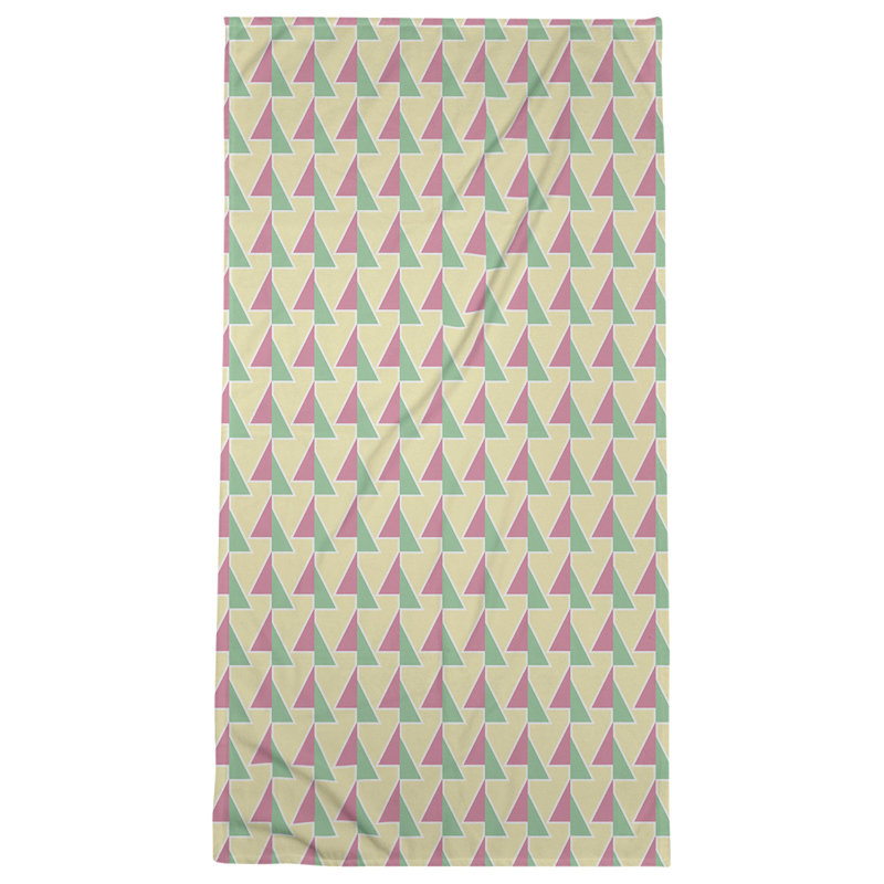 Serviette de plage à flèches changeées, Rose / jaune / vert