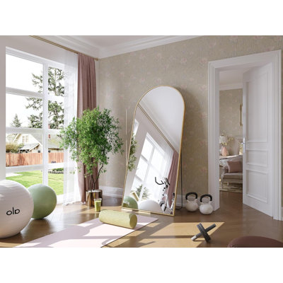 Miroir pleine longueur 71 po - Miroir corps entier en alliage d'aluminium - Très grands miroirs de plancher pour chambre à coucher, salon, salle de bain