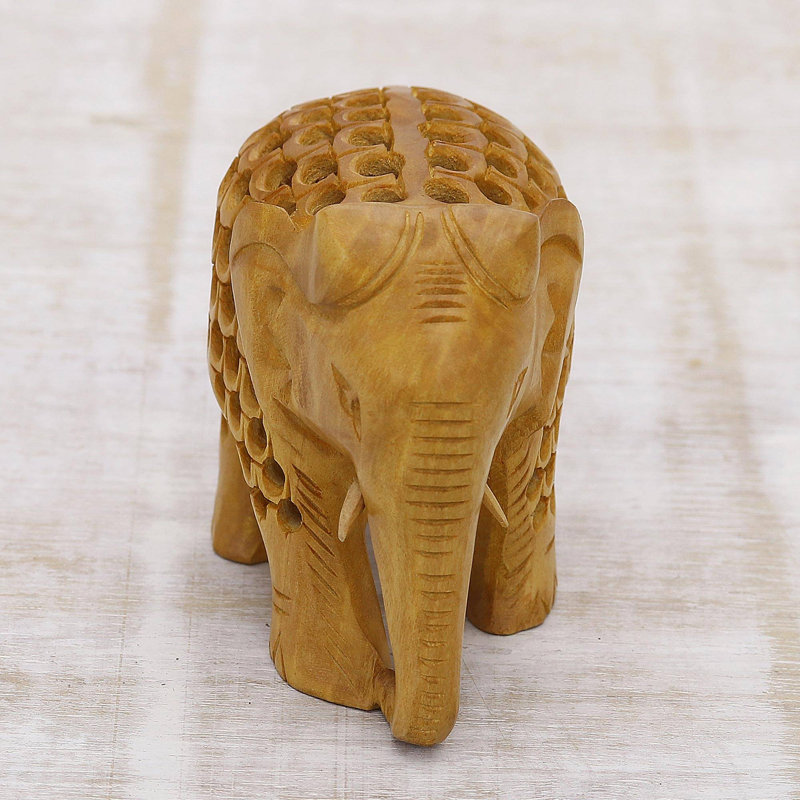 Statue magnifique éléphant en bois Erieanna