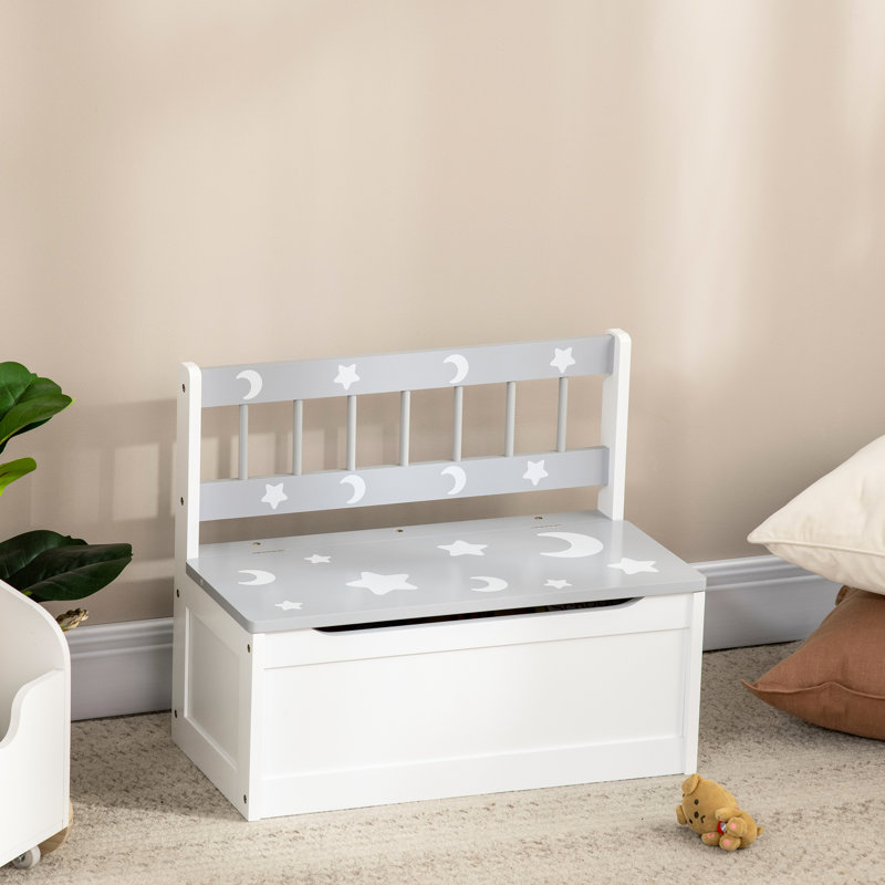Banc de rangement pour tout-petits avec grand intérieur de 27 L, siège de rangement pour enfants avec rangement pour meubles de salle de jeux pour tout-petits, meubles de chambre à coucher pour enfants, organisateur de jouets et bac de rangement