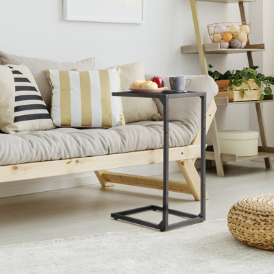 2-Pack Black C-Shaped Side Table
