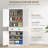 72.5" Kitchen Pantry Cabinet, Traditional Freestanding Storage Cabinet with 4 Doors, Drawer and 3 Adjustable Shelves for Dining Room, White Wood Grain-269854376-269854378