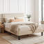 Ensemble de chambre en velours capitonné avec lit et 2 tables de chevet, aucun lit plateforme tapissier requis-1062451987-1062451991