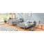 Lit superposé simple au-dessus d'un lit double gris, offrant un lit de chambre à coucher maximum, garde-corps gris pour une sécurité inégalée-723459973