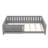 Queen bed with built-in bookshelf and high-quality safety guardrail,Gray-588674958-588674965
