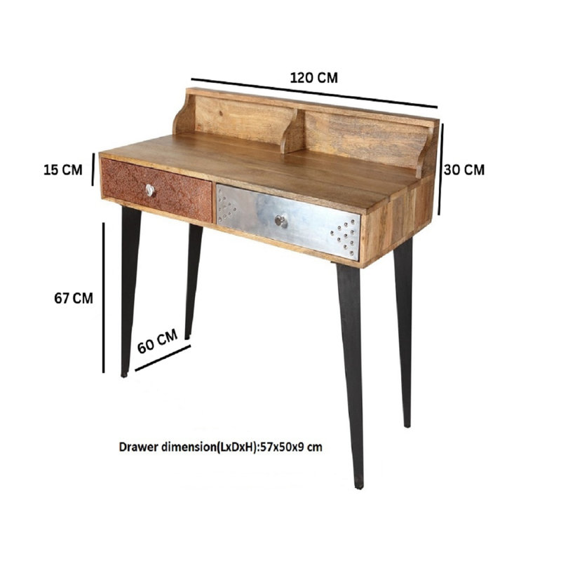 Binta Solid Wood Writing Desk