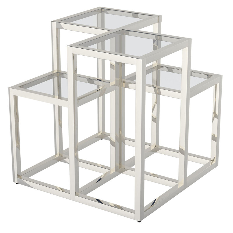 Table d'appoint Ryan en argent, Argent argent