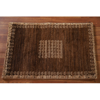 Tapis brun Gabbeh carré 2 x 2