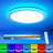 RGB Led Flush Mount Ceiling Light With Remote Control 13Inch 24W 2400LM 3000-6500K Dimmable Colour Changing Light Fixture Modern Round White Ceiling Lamp