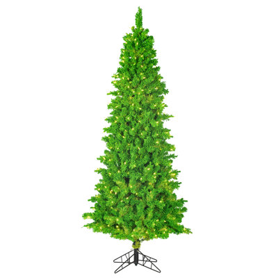 Flocked Lime Fir Lighted Fir Christmas Tree