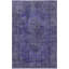 Tapis décoratif en laine bleu foncé 5 pi 5 po x 9 pi 3 po one-of-a-kind Boluwatife noué à la main