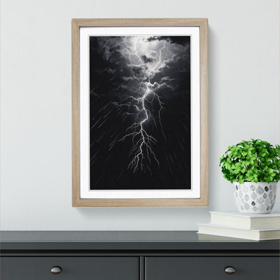 Lightning Line - Single Picture Frame Print on Wood