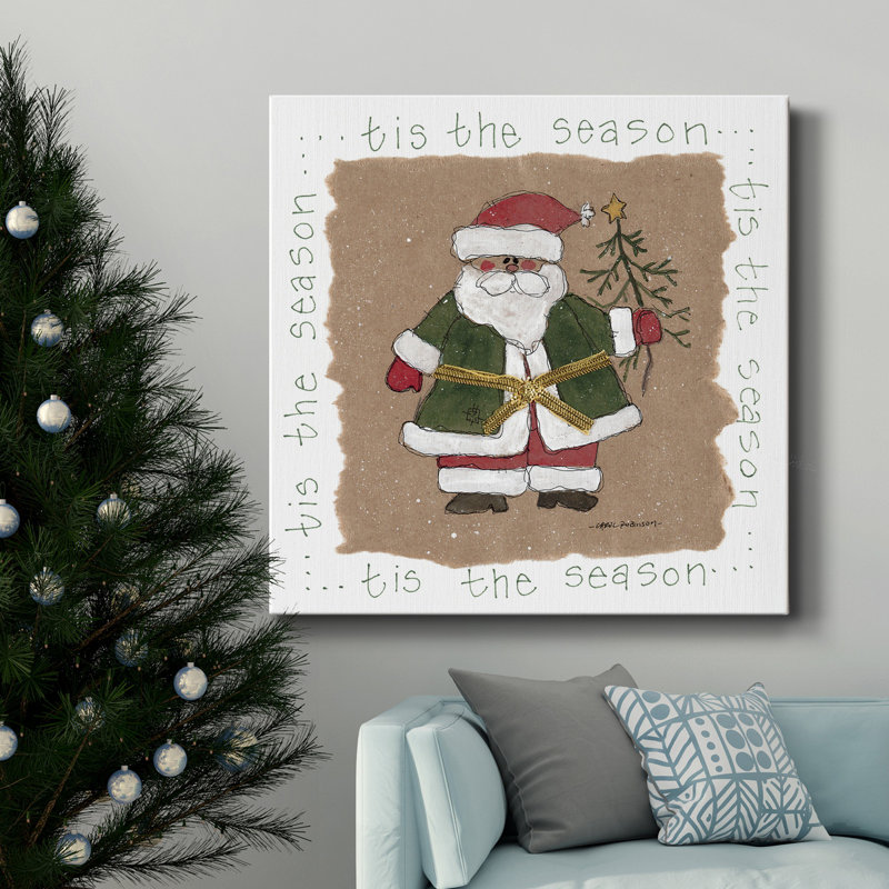 Toile tendue avec châssis Santa-Premium Gallery - prête à être accrochée, H 32 po x l 32 po x P 1 po