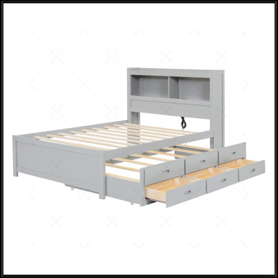 Full Size Platform Bed With Trundle