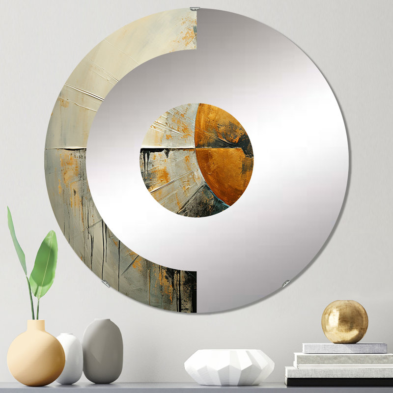 Sapphirelle - Miroir mural demi-cercle, 23,6 po x 23,6 po