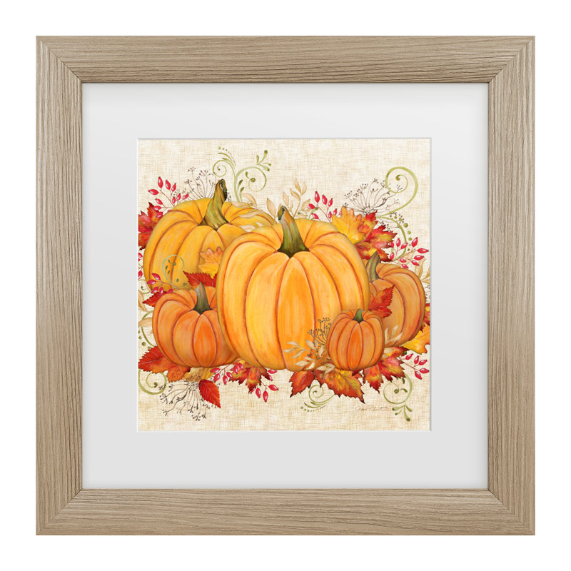 " Fall Pumpkins " by Jean Plout, 19.5" H x 19.5" W x 0.75" D, Silver