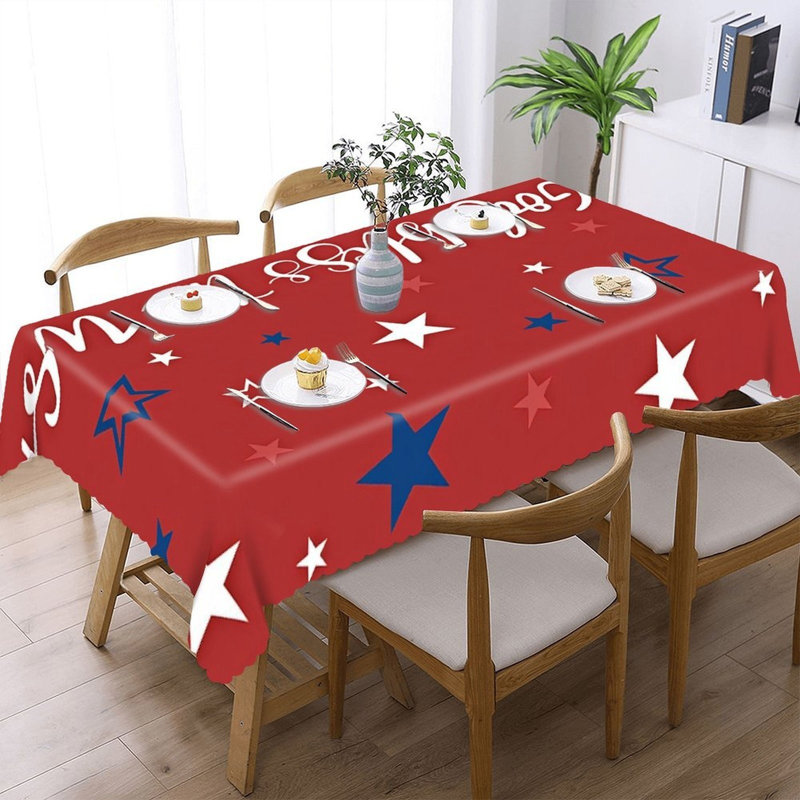 Nappe festonnée, fête de l’Independance, «God Bless USA Design», 60 po x 120 po, décontracté et banquet