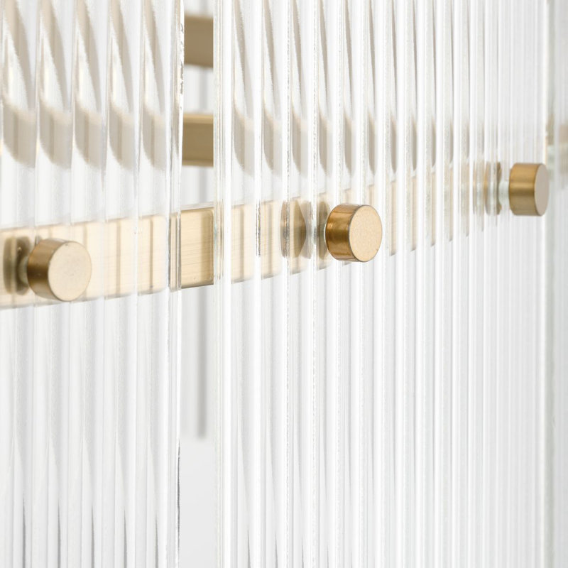 Lustre contemporain à neuf lumières, Or doux
