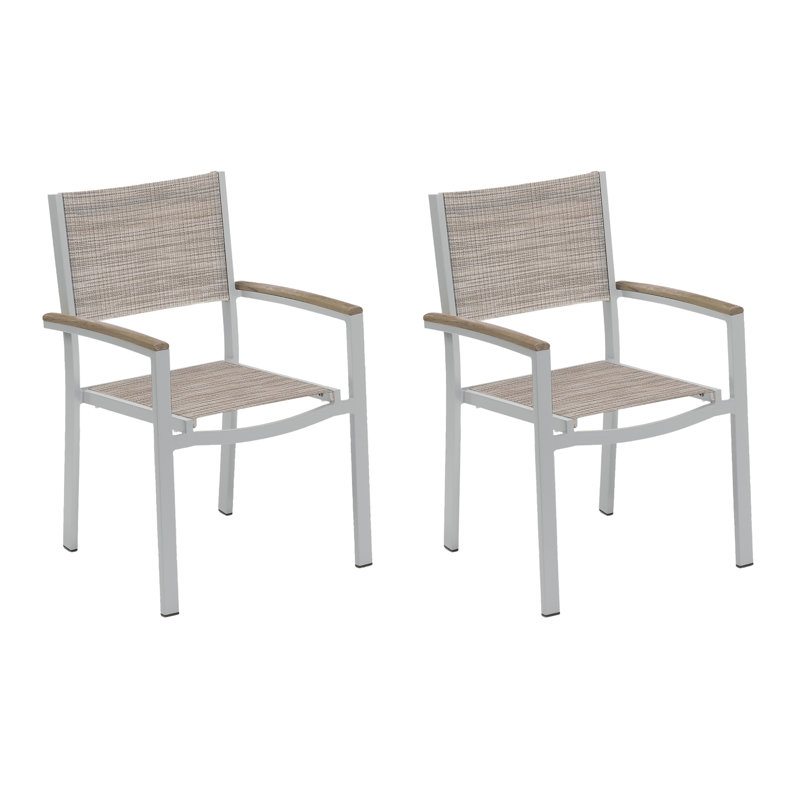Travira Stacking Patio Dining Chair, Bellows, Flint, Tekwood Vintage