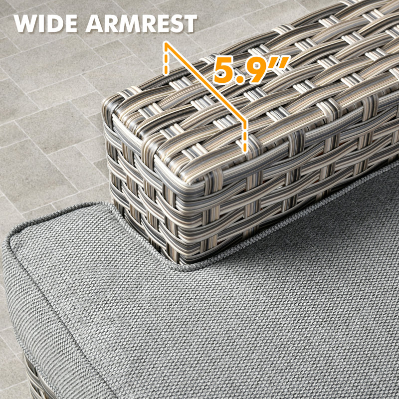 Outdoor Sofa 7-piece Set With Stove, Dark Gray