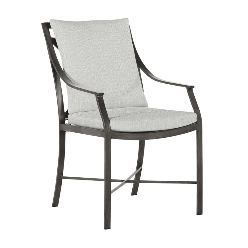Chaise avec accoudoirs en aluminium Monaco - Gris ardoise, Welt, Sunbrella® argent Verona, Gris ardoise