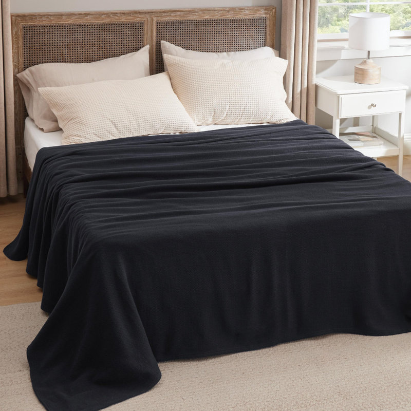 Couverture 100% coton Cozy Winter Bedure Soft Cozy, Très grand lit, Noir