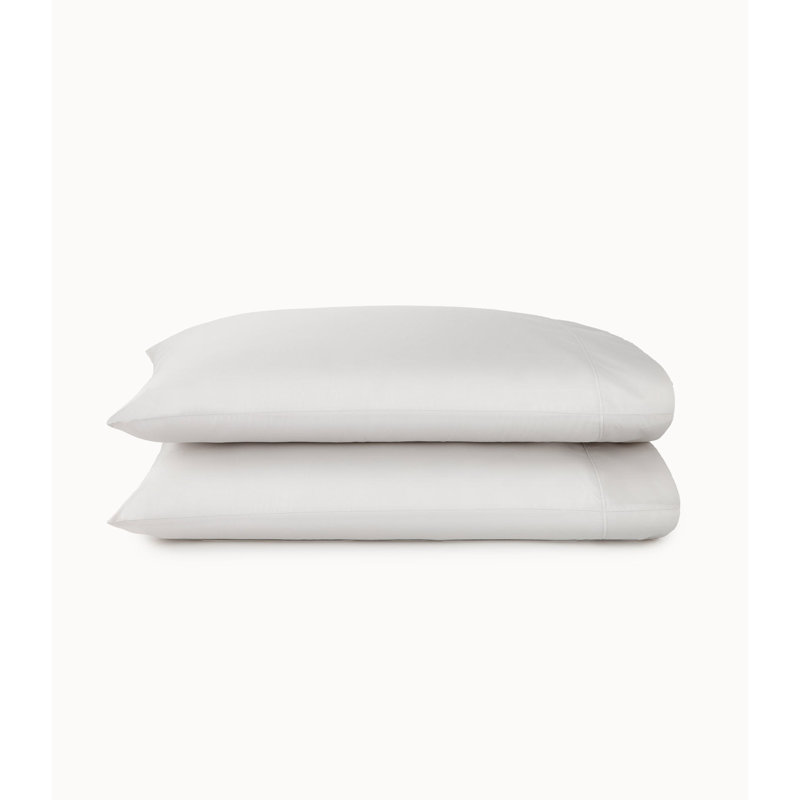 Nile 300 Thread Count Egyptian-Quality Cotton Percale Pillowcases, King, Light Gray