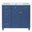 Meuble-lavabo de 36 po avec lavabo en céramique, tiroirs standard et double couche, portes à fermeture en douceur, tablettes réglables, armoire de rangement moderne pour petites et moyennes salles de bain-150178179
