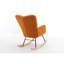 Fauteuil oscillant solide avec tissu, rembourrage en mousse, structure en bois d'eucalyptus et base en métal noir pour le salon de la chambre à coucher intérieure, dossier, capacité de 250 lb, pépinière moderne à assemblage rapide-961916610