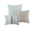 Courtepointe brodée avec 2 taies décoratives, bleu blanc, double / grand, microfibre, coussins décoratifs réversibles 6 pièces, broderie à feuille blanche, tissu-119448648-119448646