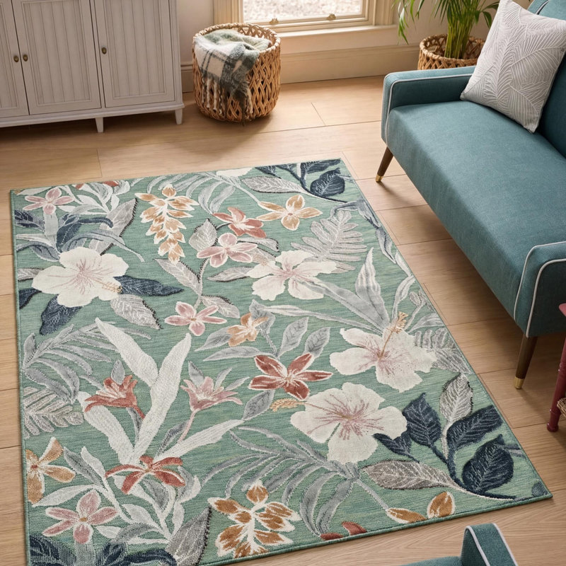 Floral Indoor / Outdoor Area Rug, Rectangle 160 x 230 cm