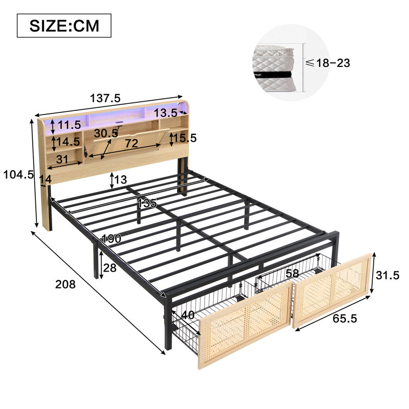 Storage Bed, Double (4'6)