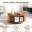 31.5'' Wooden Coffee Table, Round Coffee Table With Ample Storage For Living Room(Yellow Walnut)-588559370