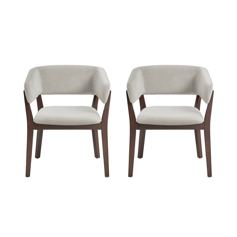 Fauteuil de salle à manger rembourré Blake, Grège