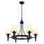 Lustre de style campagnard classique 6 lumières avec abat-jour blanc pour salle à manger et salon - éclairage à intensité variable-225709674