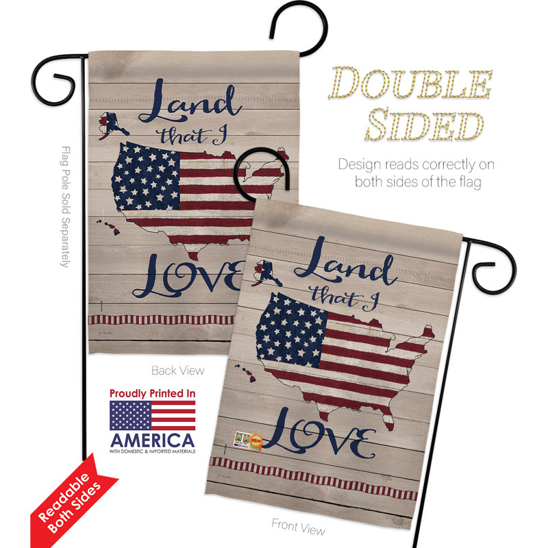 Double Sided 18.5 in. H x 13 in. W Polyester Independence Day Flag set