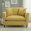 Fauteuil d'appoint en chenille - coussins moelleux, coussins, accoudoirs et pieds en bois d'hévéa inclus-827059670