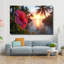 Art mural tropical en verre trempé rouge hibiscus-130153458