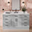 Meuble-lavabo simple en bois massif Tidworth avec plateau en quartz blanc de 1,5 po-1141022725-1171835465