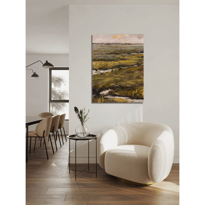 Winding Water By John Beard - Gallery Wrapped Canvas Print Print by John Beard, Brown Framed Canvas, 60" H x 40" W x 1.75" D