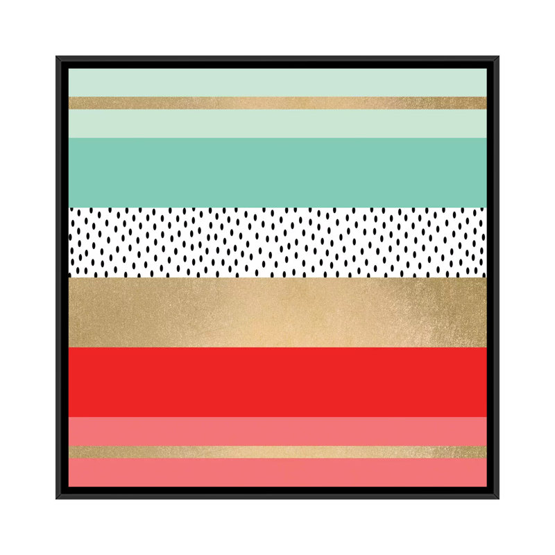 « summer fraîche », impression sur toile tendue, H 18 po x l 18 po x P 1,5 po, Toile avec cadre noir, Pas de tapis