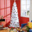 Arbre de Noël au crayon 6 pi, sapin de Noël artificiel non éclairé avec branches réalistes, arbre d'Halloween avec 618 pointes, blanc-1616767809
