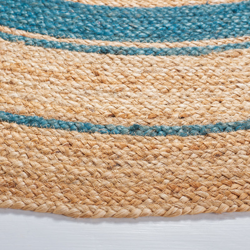 Blumberg Natural Fiber Hand Woven Jute Bordered Rug, Round 6'