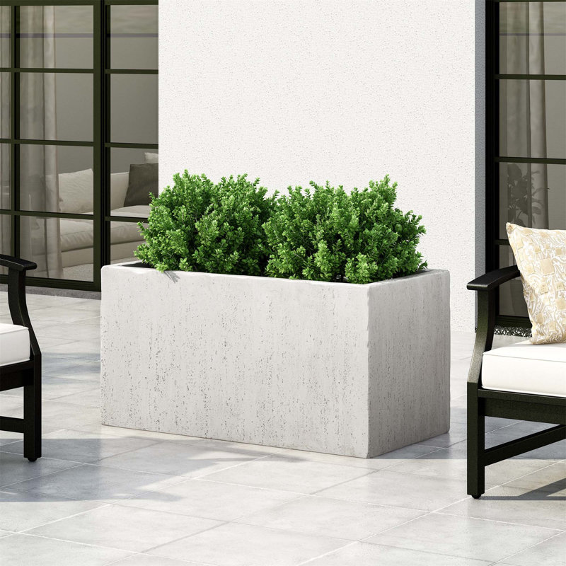 JARDINIER CARRÉ EXTÉRIEUR, H 18 po x l 35,25 po x P 18 po, Blanc