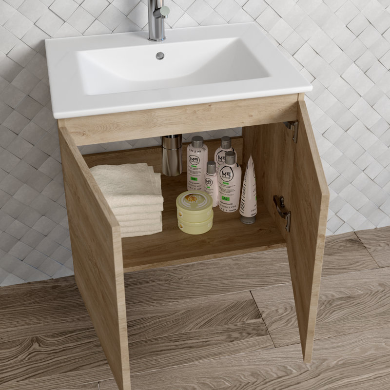 Base de meuble-lavabo simple 28 po Malibu, Chêne