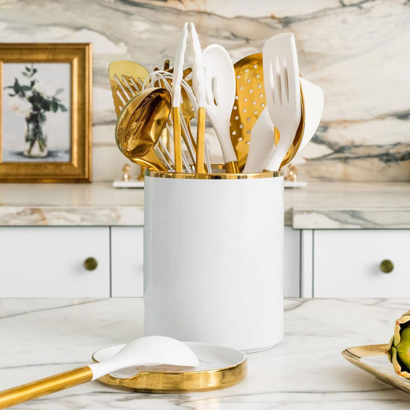 Ceramic / Porcelain Round Utensil Crock