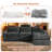 Balendin Boneless Feather Down L-Shaped Sectional Sofa, Apartment Couch with Ottoman,Modular-1506986619