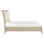 Cadre de grand lit beige avec tête de lit tapissier en similicuir de style classique et rails pour la chambre à coucher