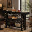 Meuble-bar moderne noir de 160 cm – Table de bar à deux niveaux avec repose-pieds, table haute idéale pour la cuisine, le bistro, la salle à manger ou le salon – Meuble-bar industriel